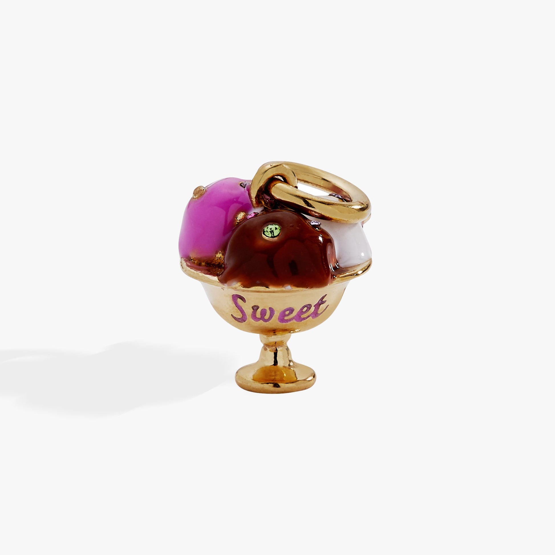 Sweet 16 Ice Cream Charm Stainless  Steel Gold