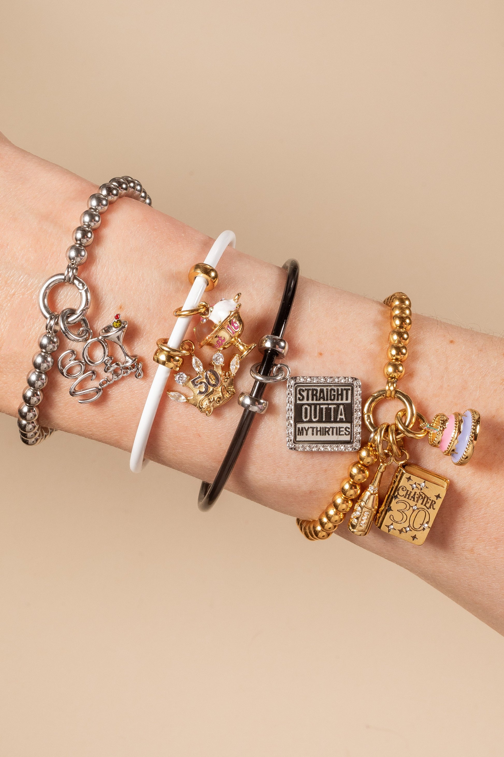 Sweet 16 Ice Cream Charm Stainless  Steel Gold