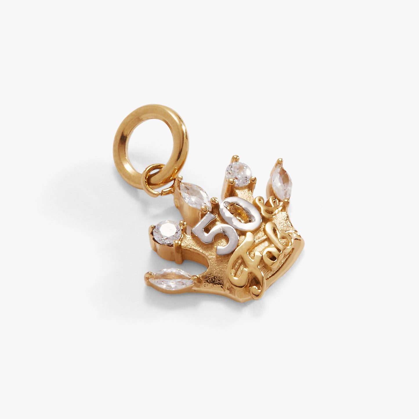 50 & Fabulous Charm Stainless  Steel Gold