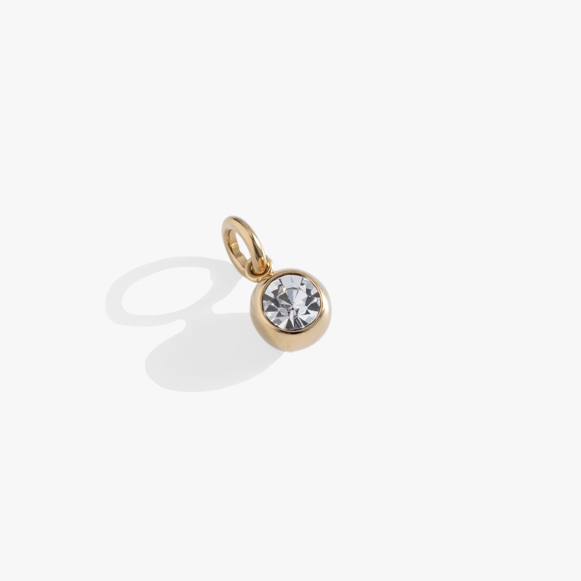 April Birthstone Interchangeable Charm Stainless Steel Silver