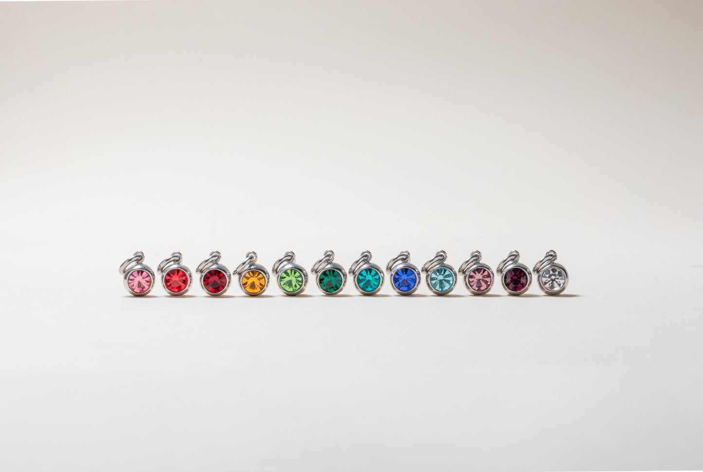 April Birthstone Interchangeable Charm Stainless Steel Silver
