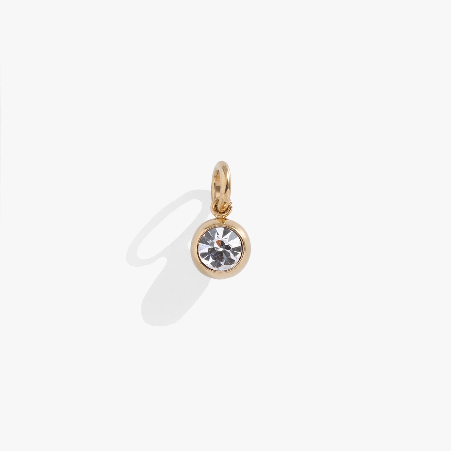 April Birthstone Interchangeable Charm Stainless Steel Silver