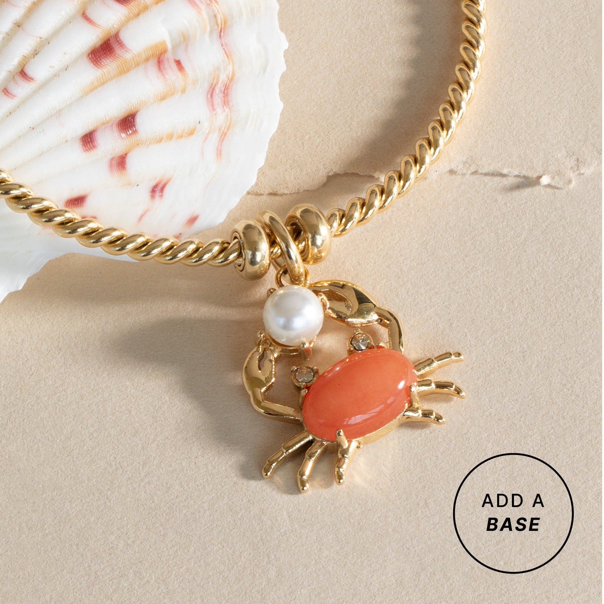 Crab Interchangeable Charm Stainless Steel Gold