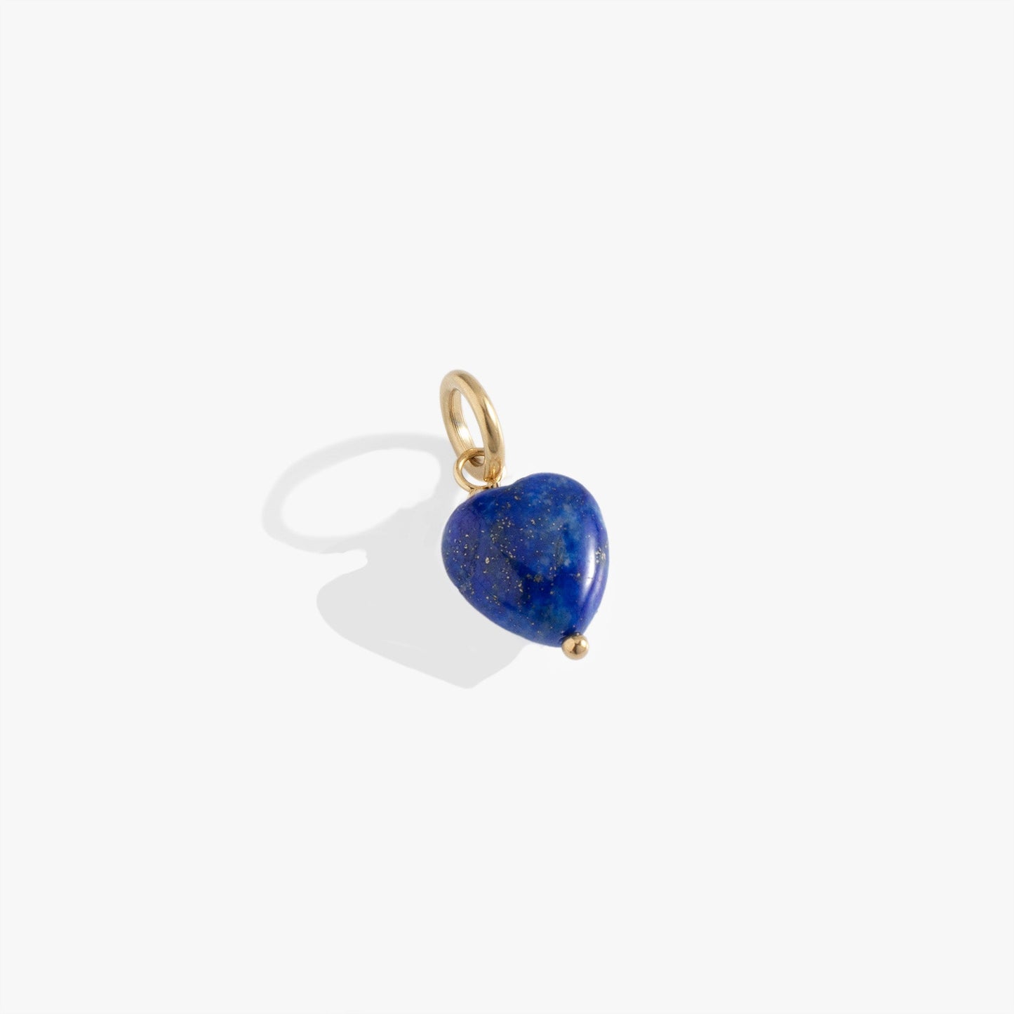 Lapis Gemstone Heart Interchangeable Charm Stainless Steel Gold