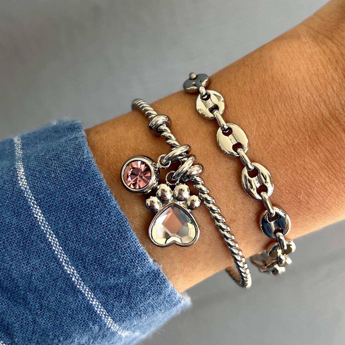 June Birthstone Interchangeable Charm Stainless Steel Gold