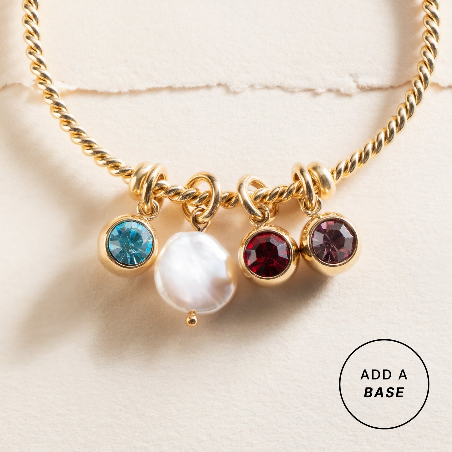 June Birthstone Interchangeable Charm Stainless Steel Gold