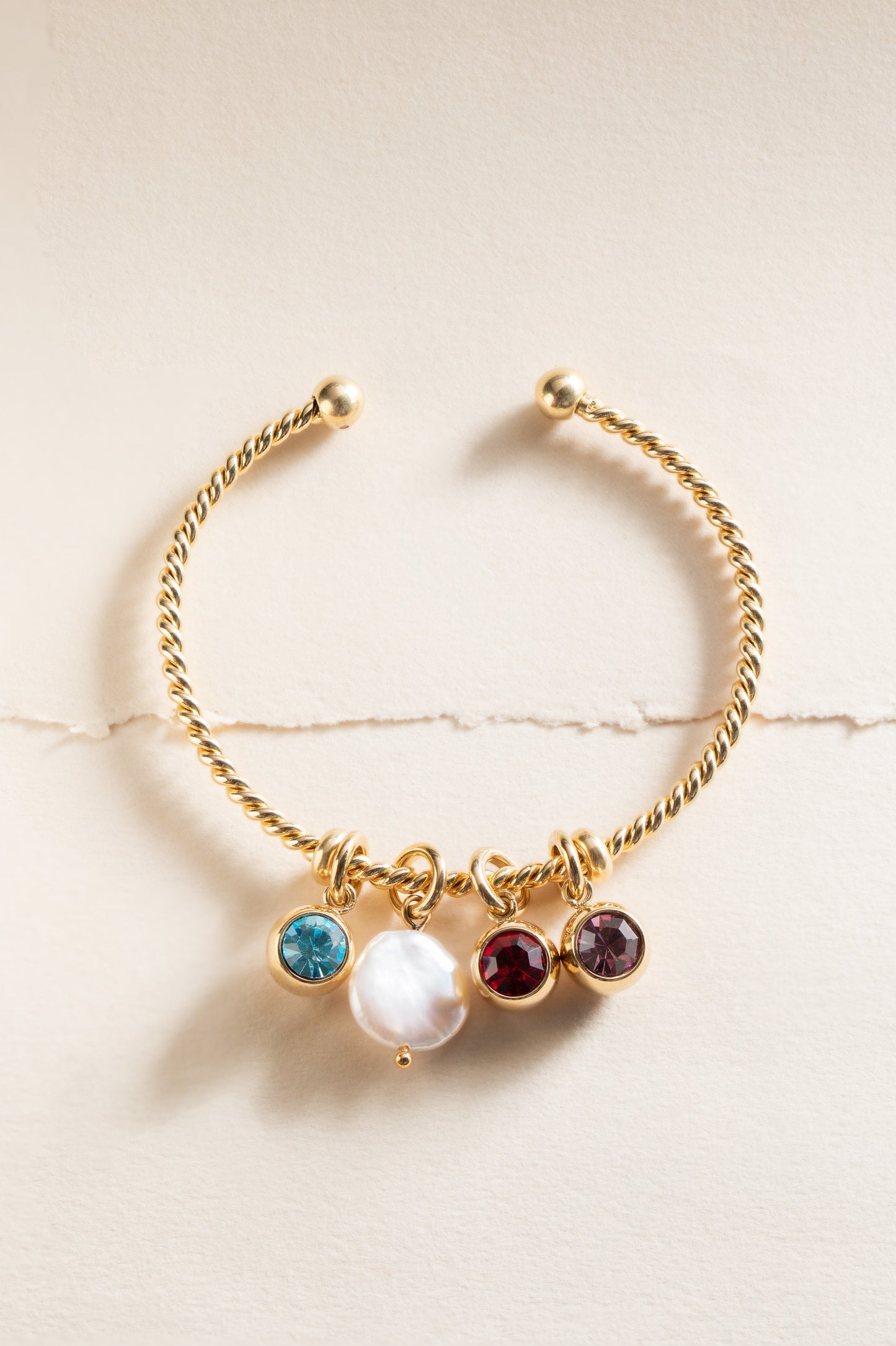 June Birthstone Interchangeable Charm Stainless Steel Gold