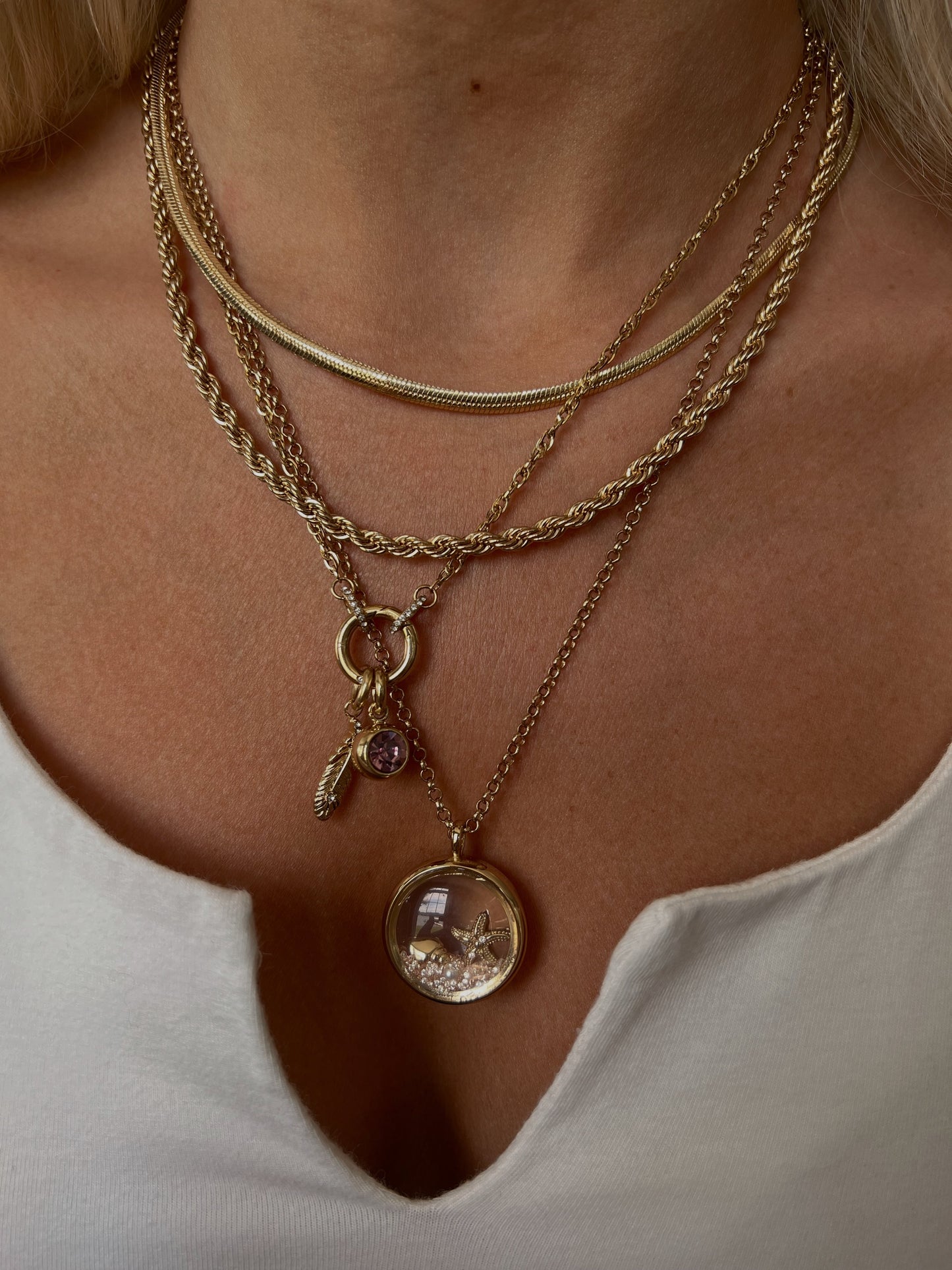 June Birthstone Interchangeable Charm Stainless Steel Gold