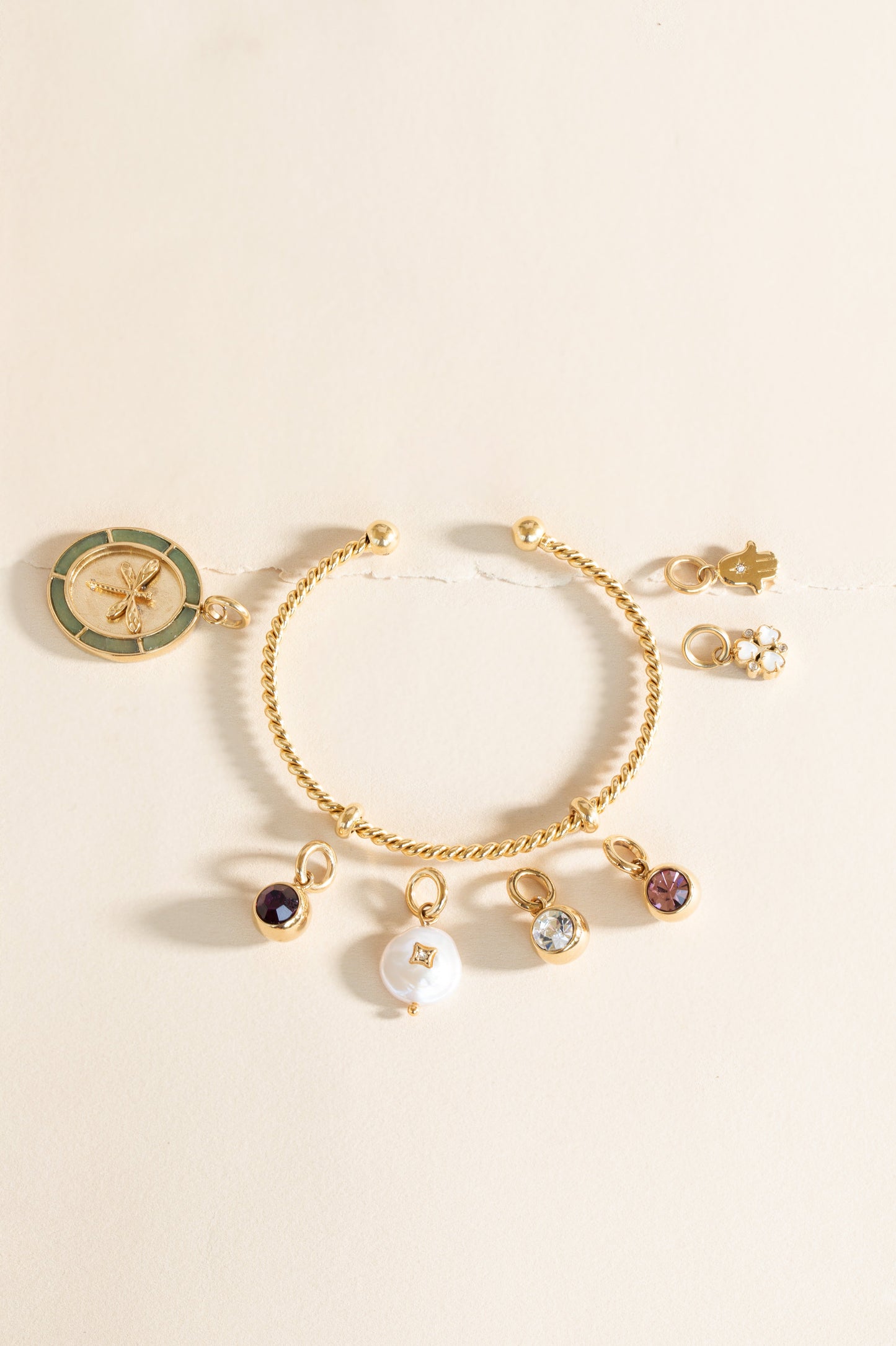 June Birthstone Interchangeable Charm Stainless Steel Gold