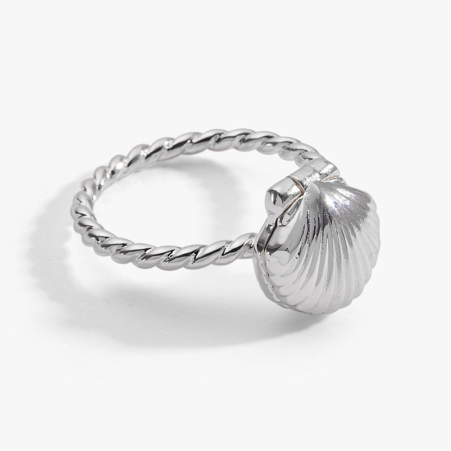 Salt + Sea 'Seashells Are Love Letters In The Sand' Locket Ring Silver