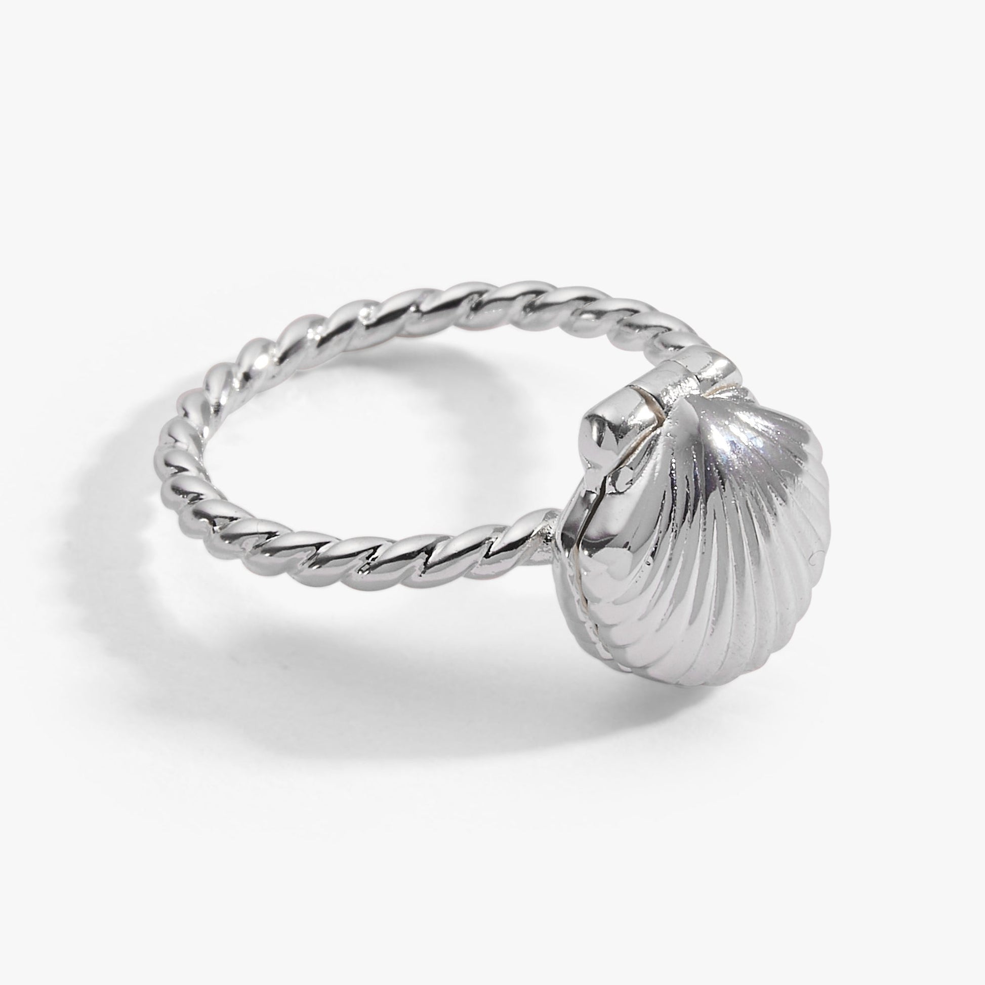 Salt + Sea 'Seashells Are Love Letters In The Sand' Locket Ring Silver