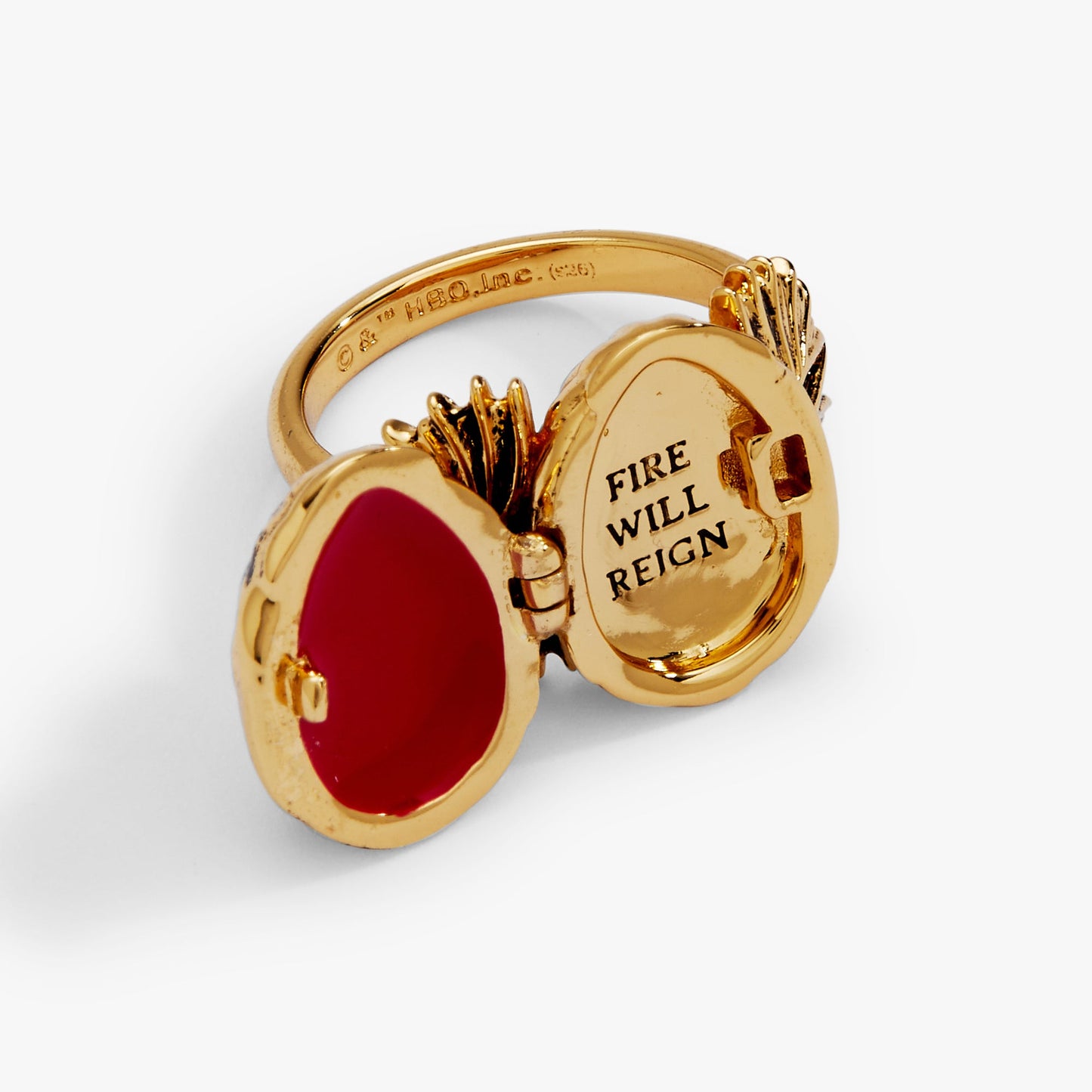 HOUSE OF THE DRAGON™ 'Fire Will Reign' Dragon Egg Locket Ring Gold