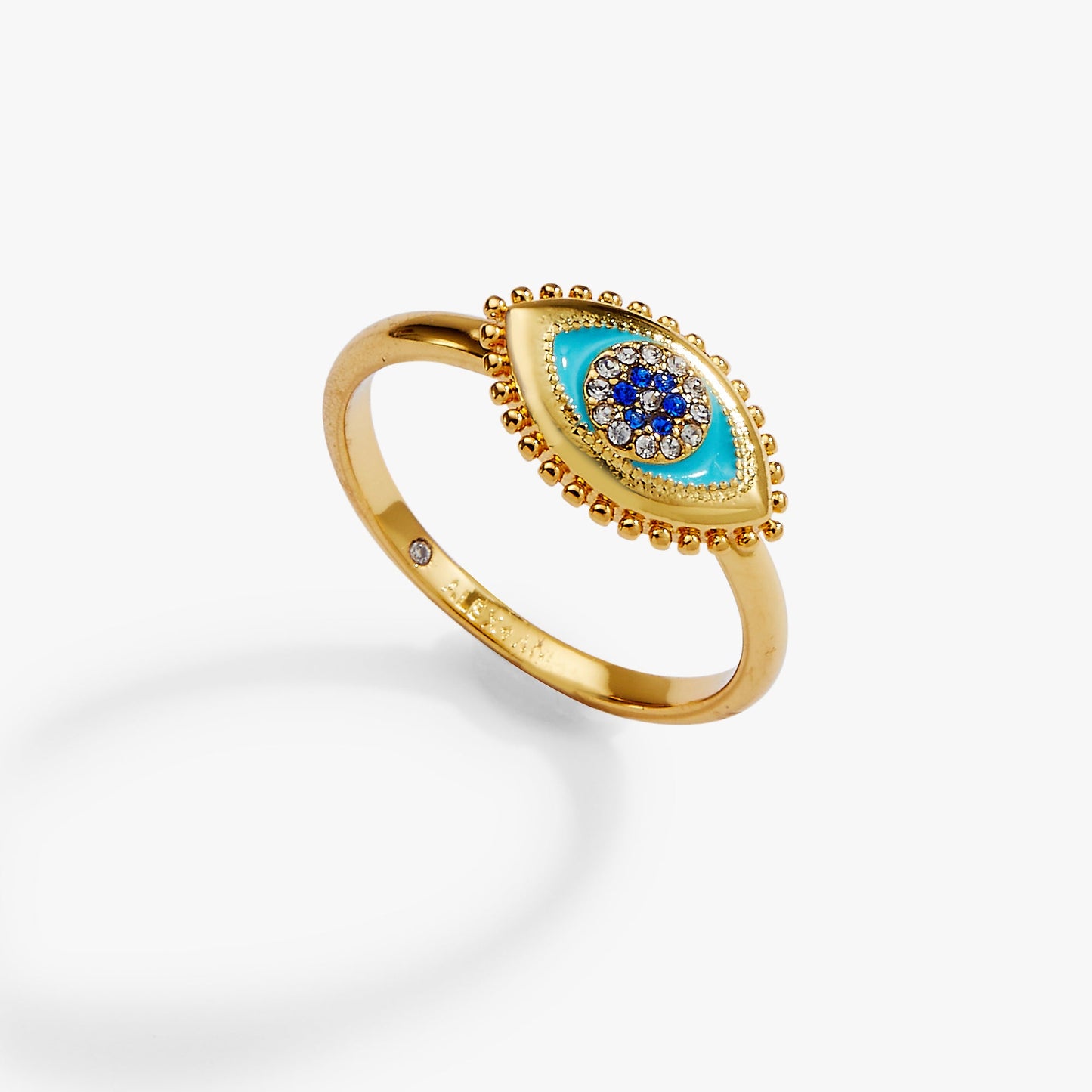 Healing Stone Evil Eye Ring Gold