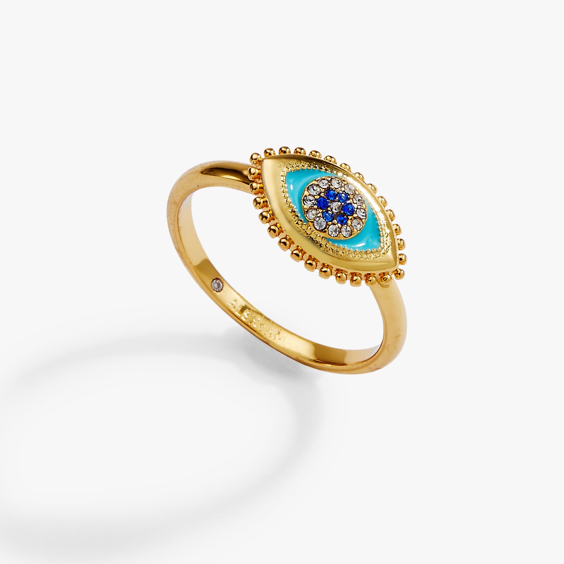 Healing Stone Evil Eye Ring Gold