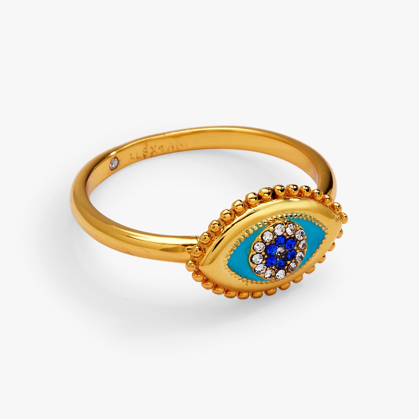 Healing Stone Evil Eye Ring Gold