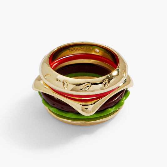 Hot Grill Summer Hamburger Stacking Ring Gold