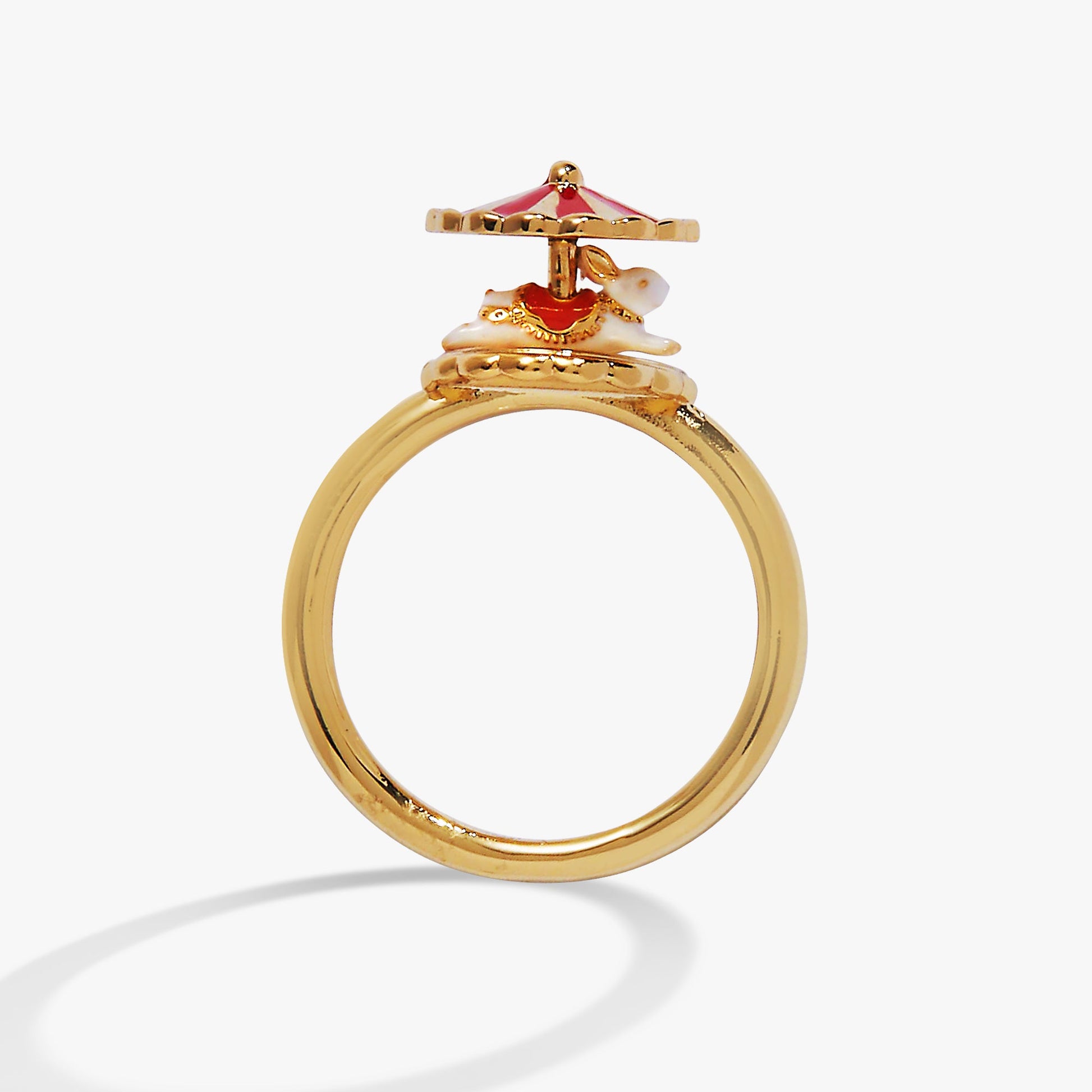 Carnival Carousel Bunny Spinner Ring Gold