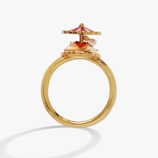 Carnival Carousel Bunny Spinner Ring Gold