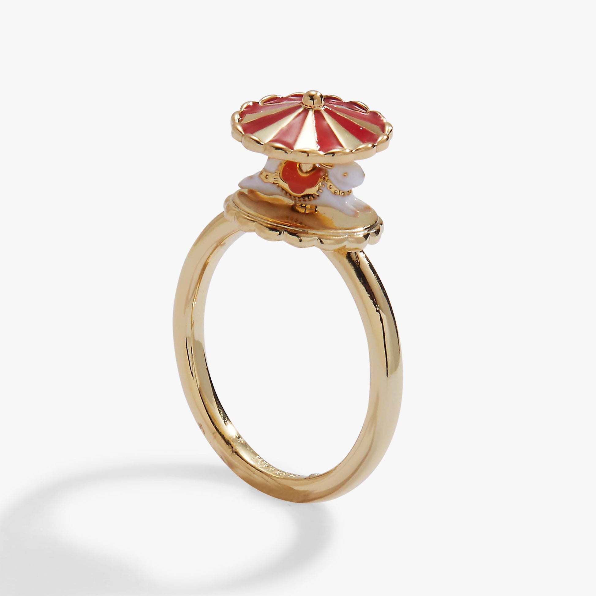 Carnival Carousel Bunny Spinner Ring Gold