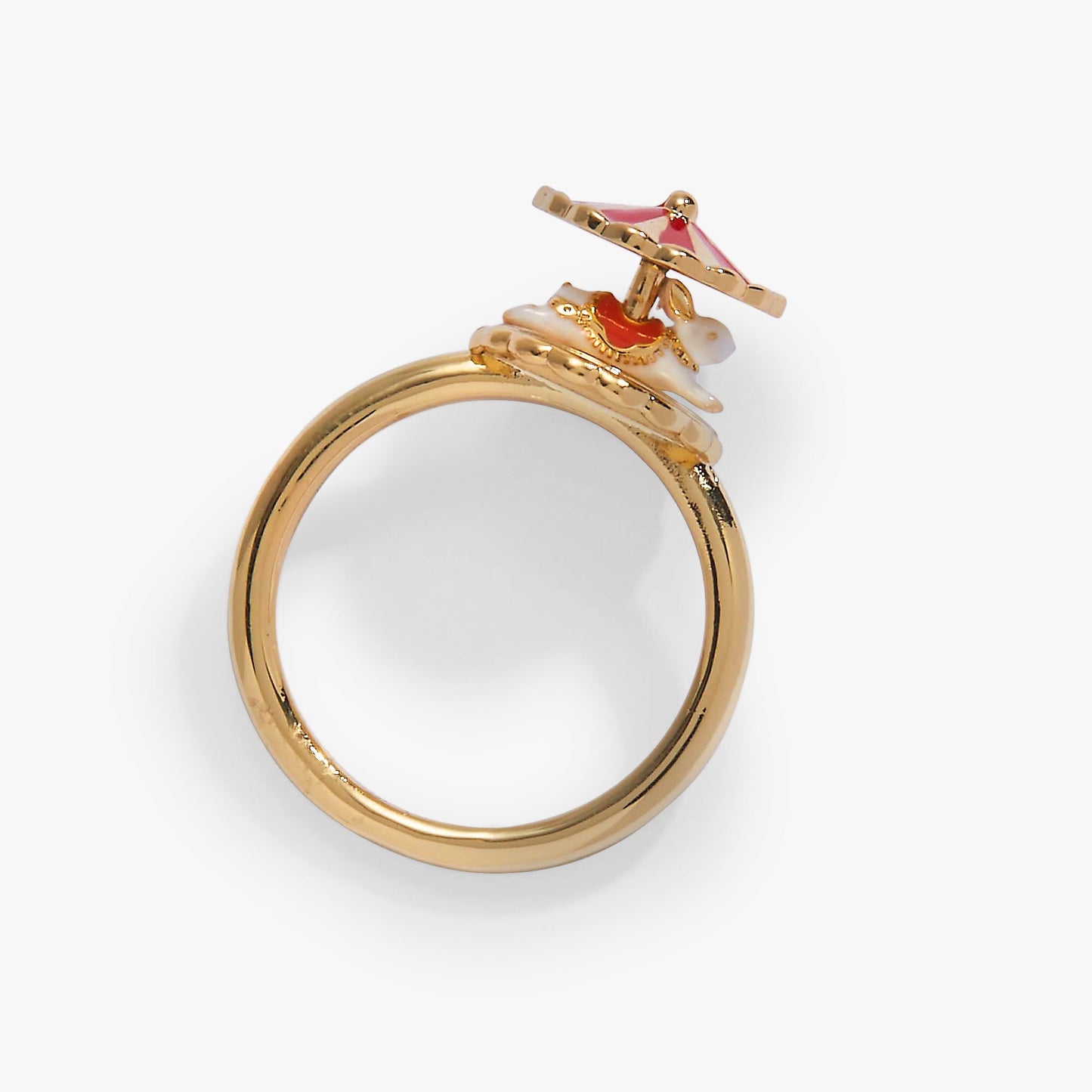 Carnival Carousel Bunny Spinner Ring Gold