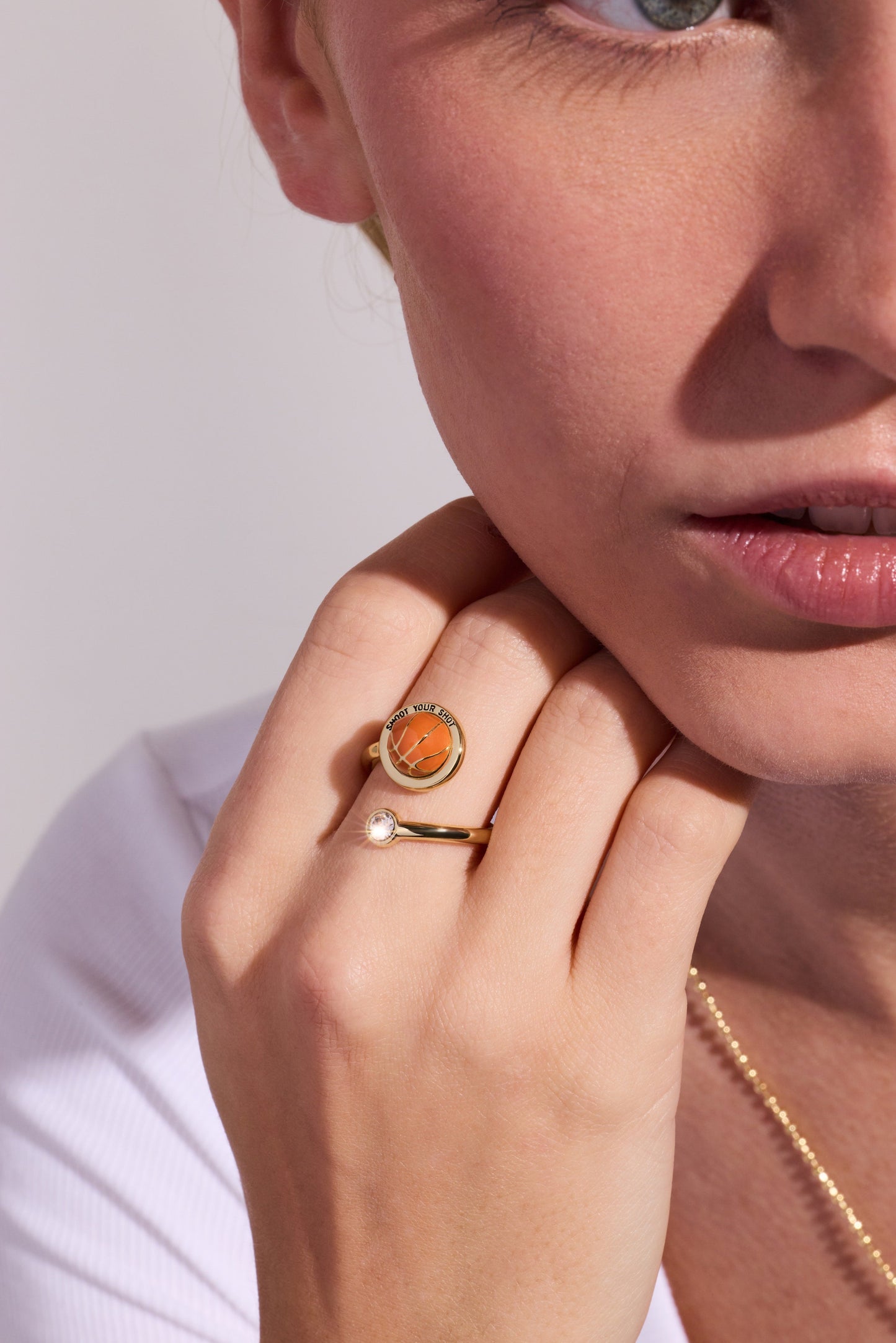 Basketball Open Fidget Ring Gold