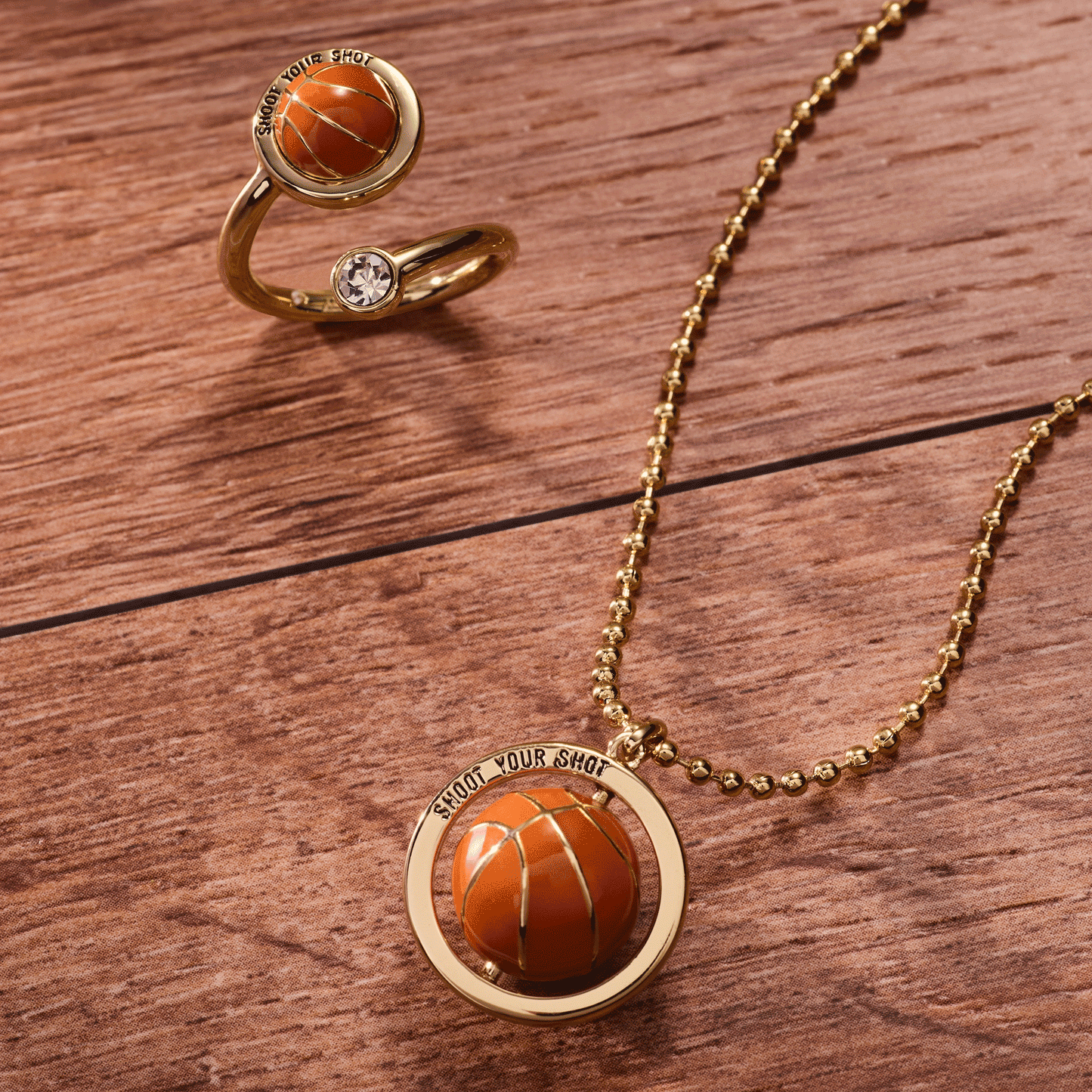 Basketball Open Fidget Ring Gold