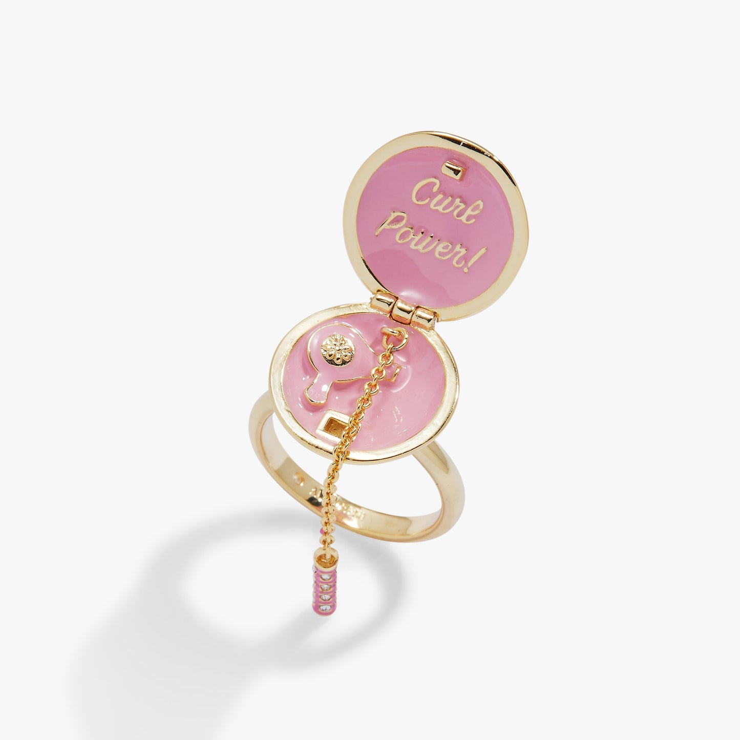 60s Hair Dryer Hair Dryer & Curler Locket Ring Gold