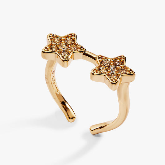 70s Star Glasses Ring Gold