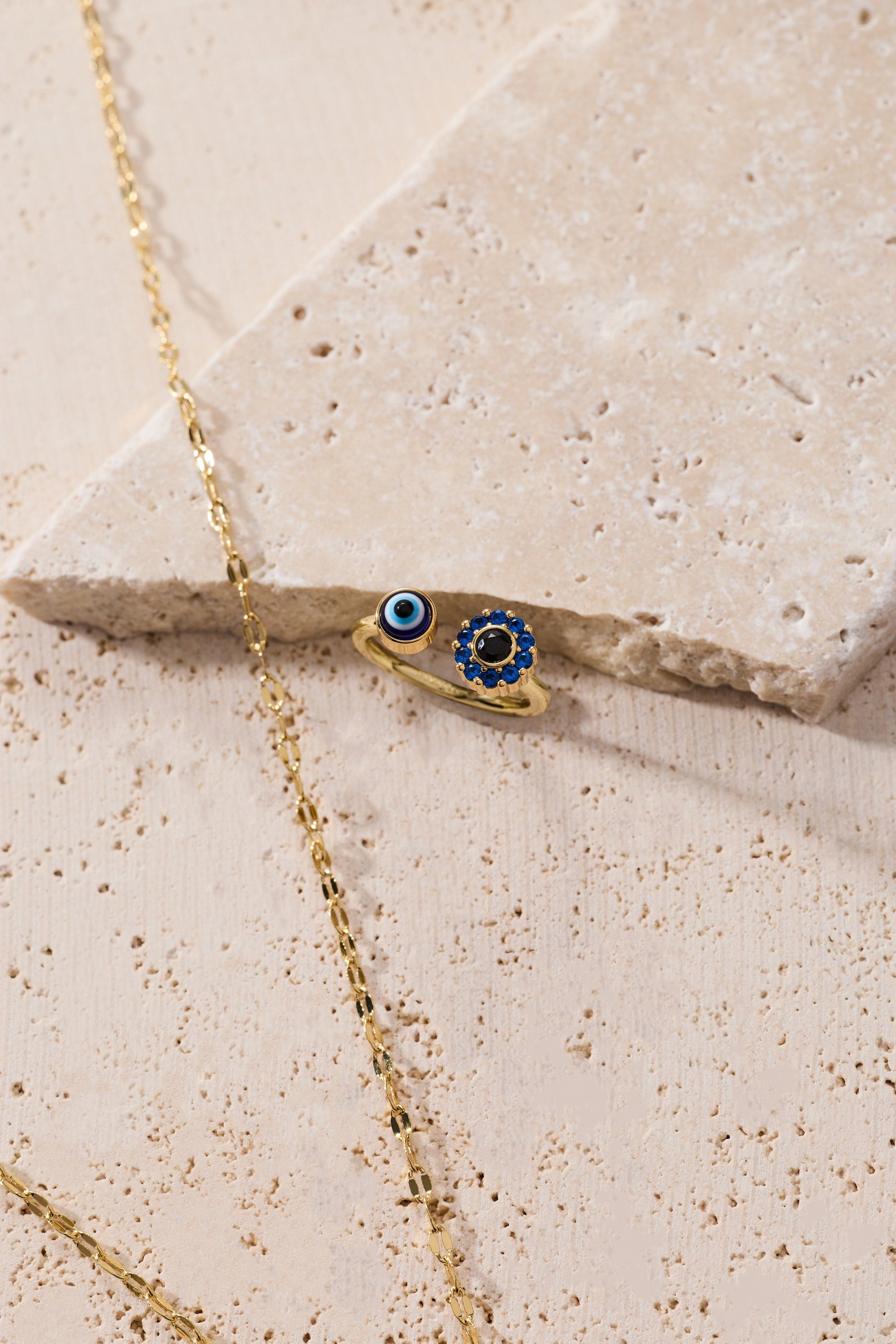 Evil Eye Fidget Spinner Ring Gold
