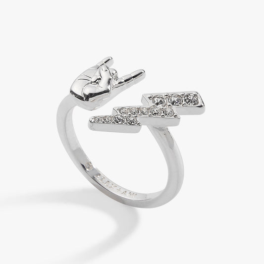 80s Rock Star Open Ring Silver