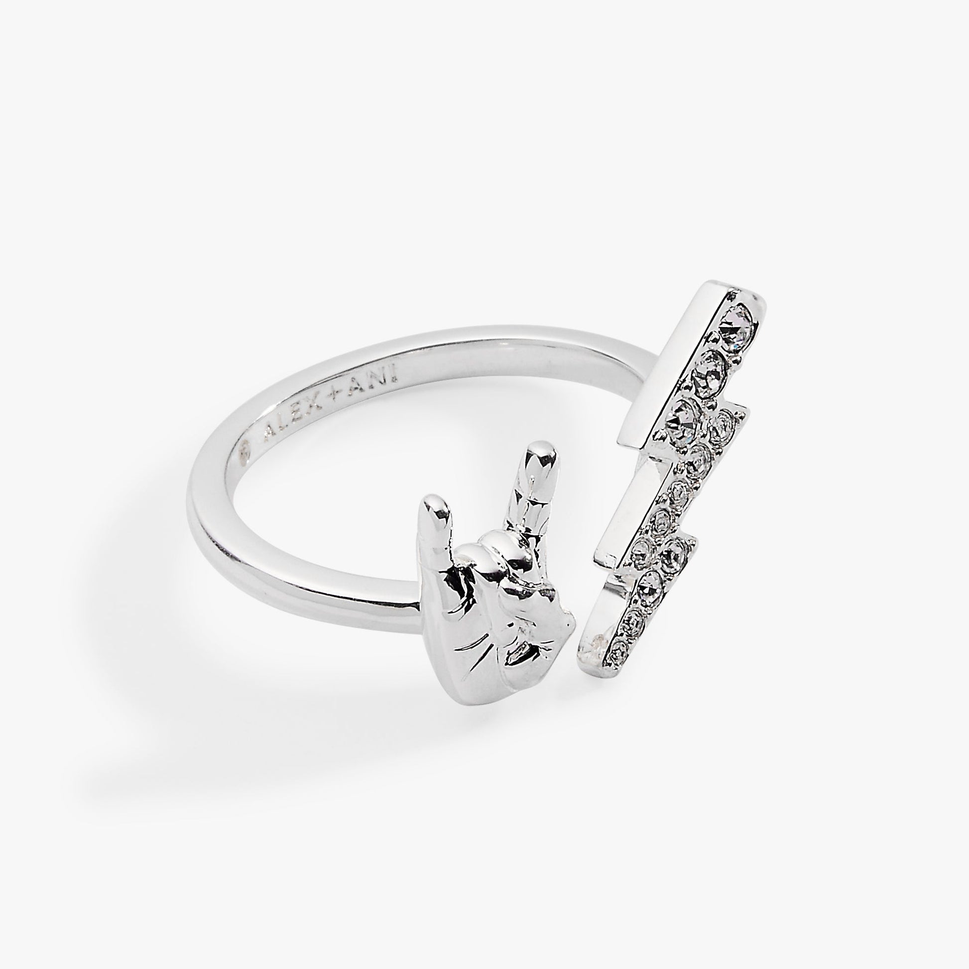 80s Rock Star Open Ring Silver