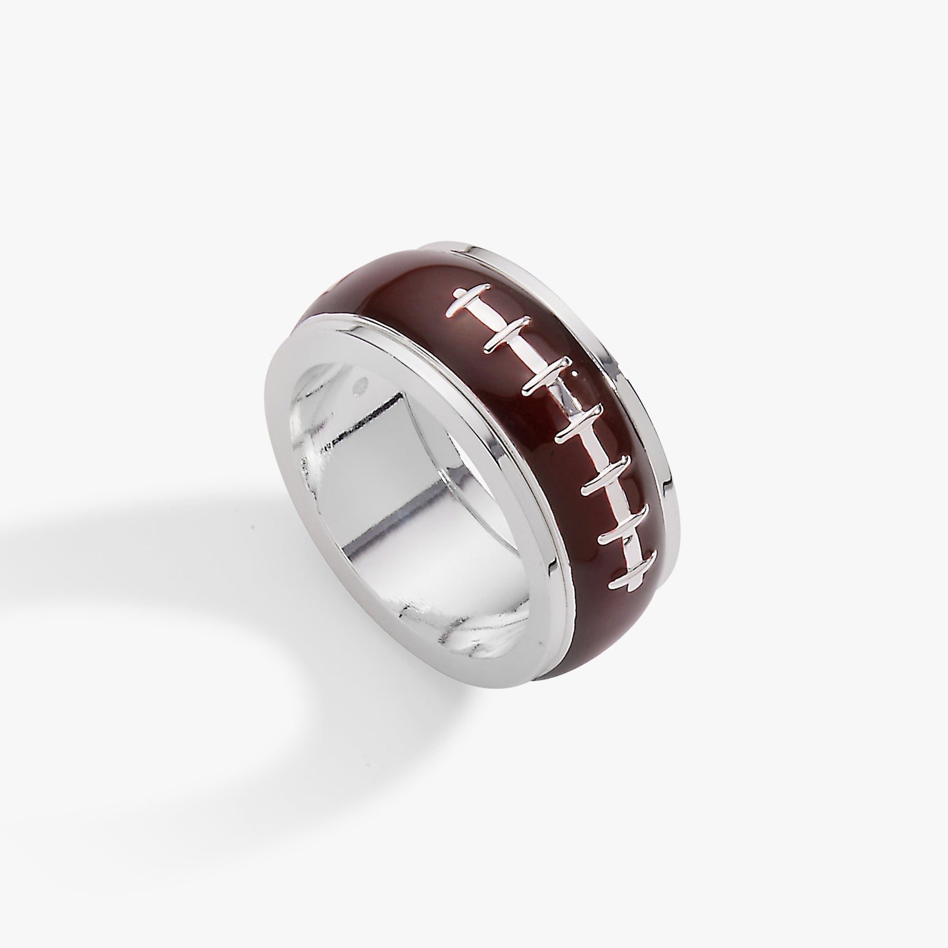 Football Fidget Ring Silver