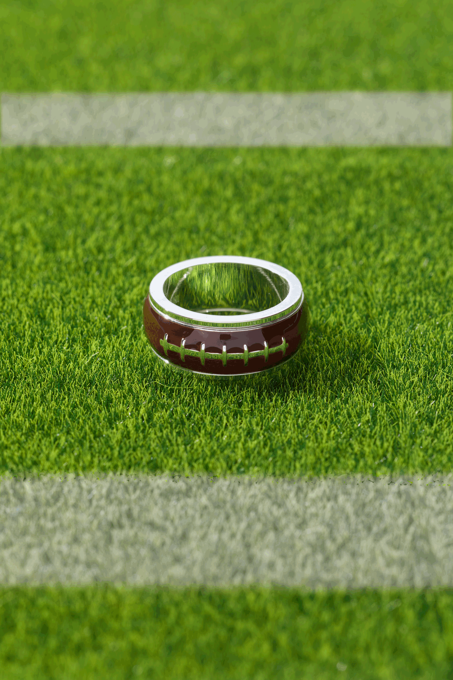 Football Fidget Ring Silver