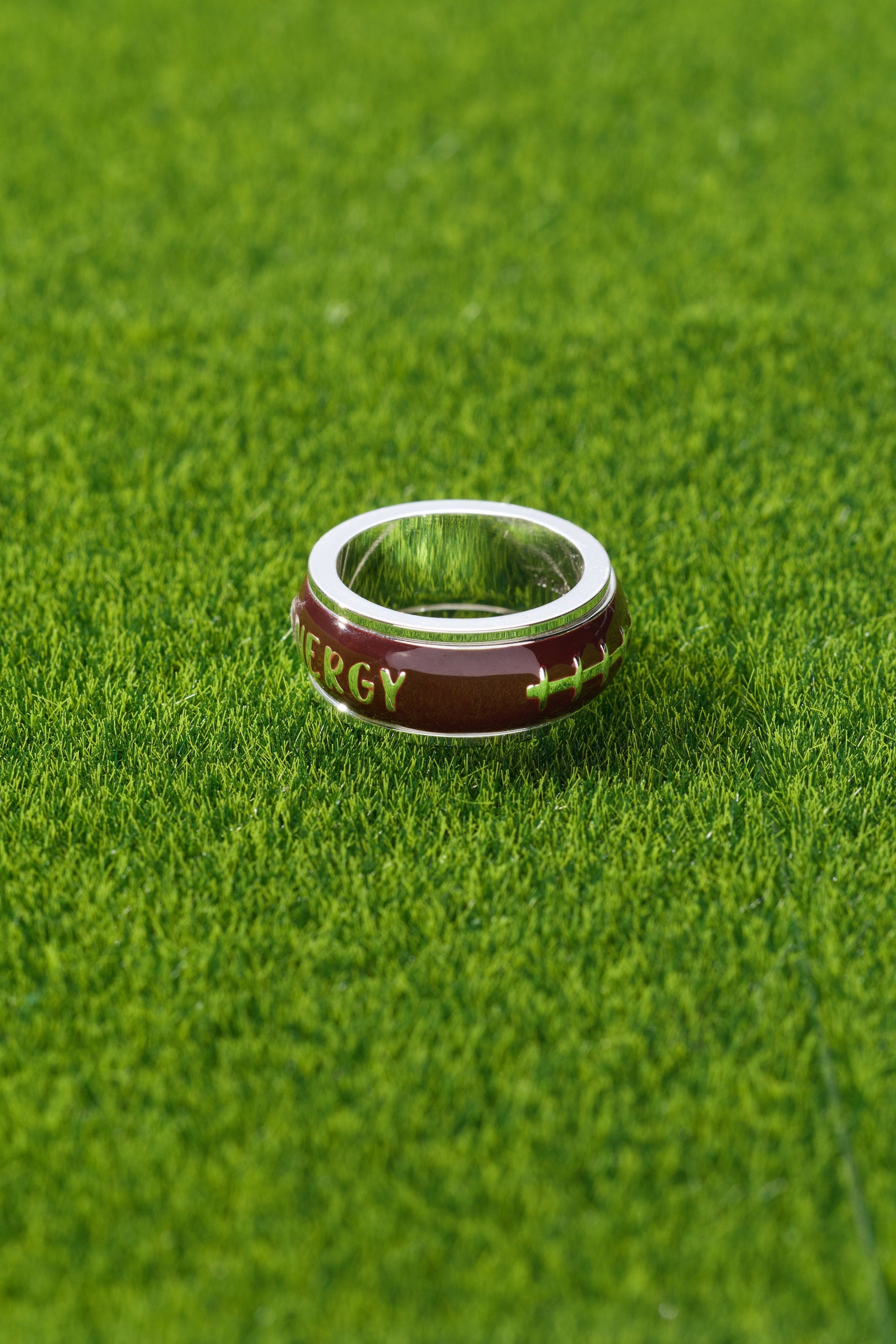 Football Fidget Ring Silver