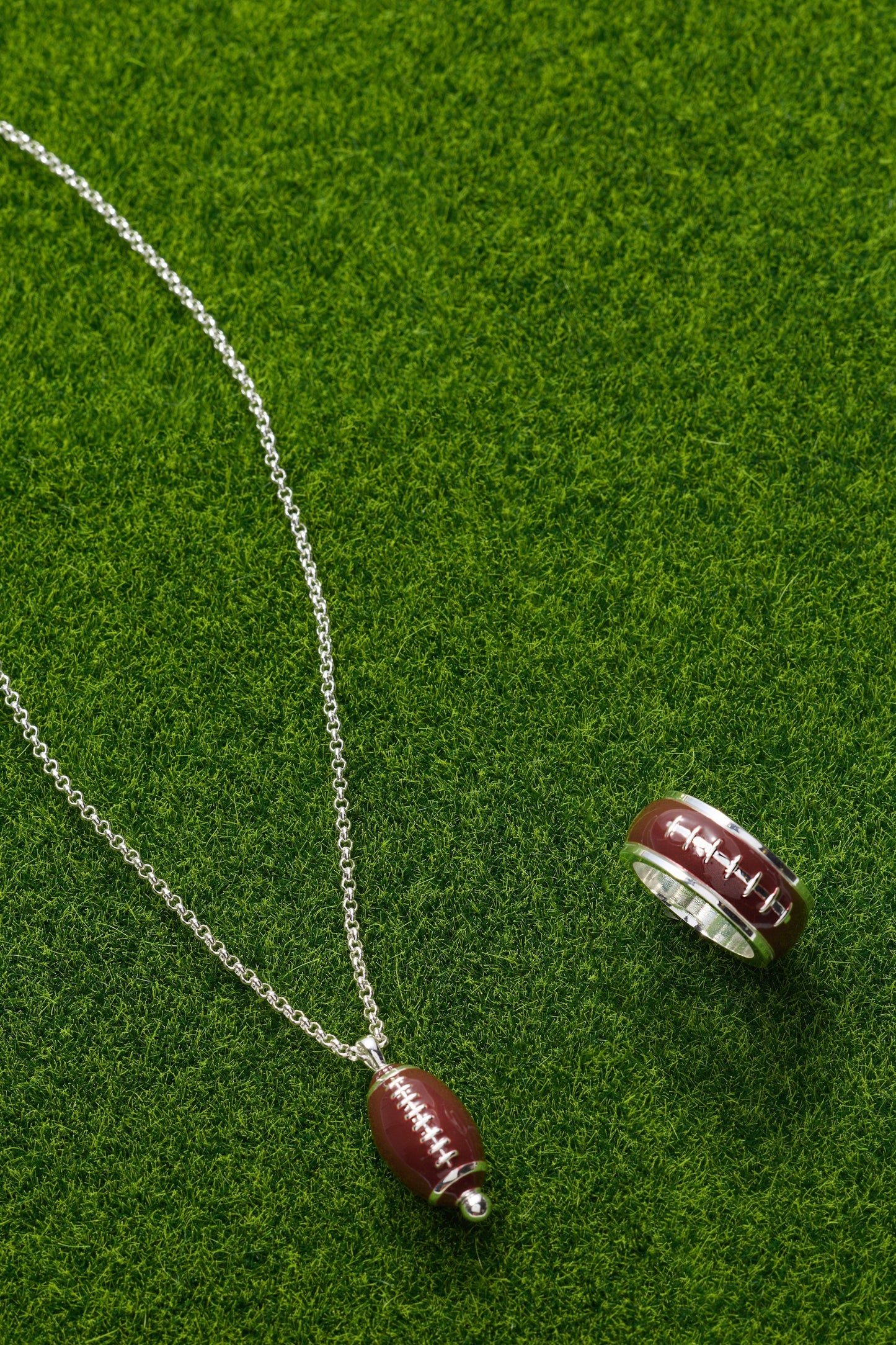 Football Fidget Ring Silver