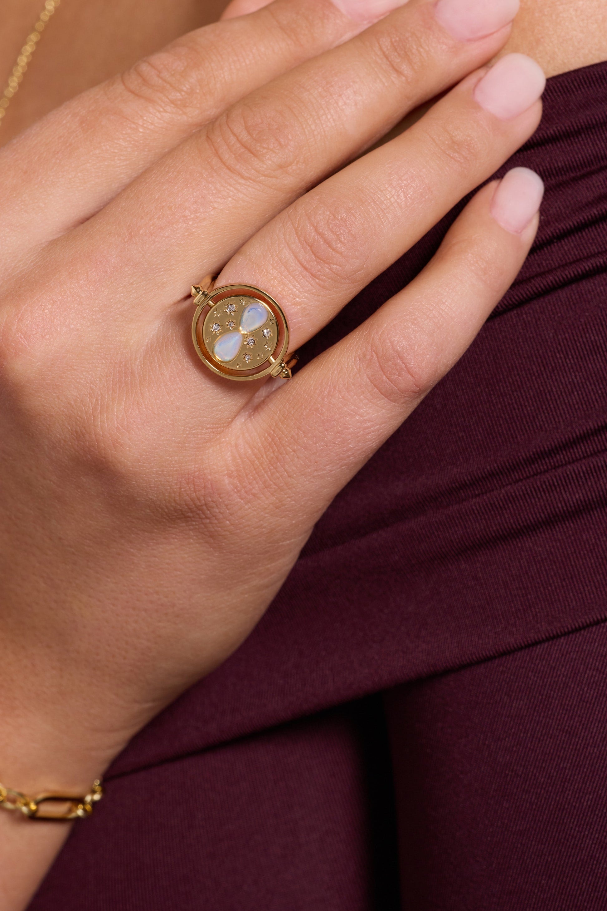 Harry Potter™ Time Turner Flip Ring Gold