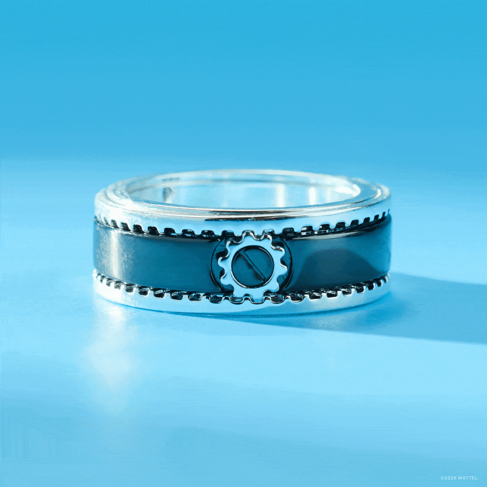 Hot Wheels™ Gear Fidget Spinner Ring Silver