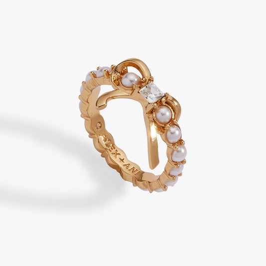 Pearl Coquette Ring Gold