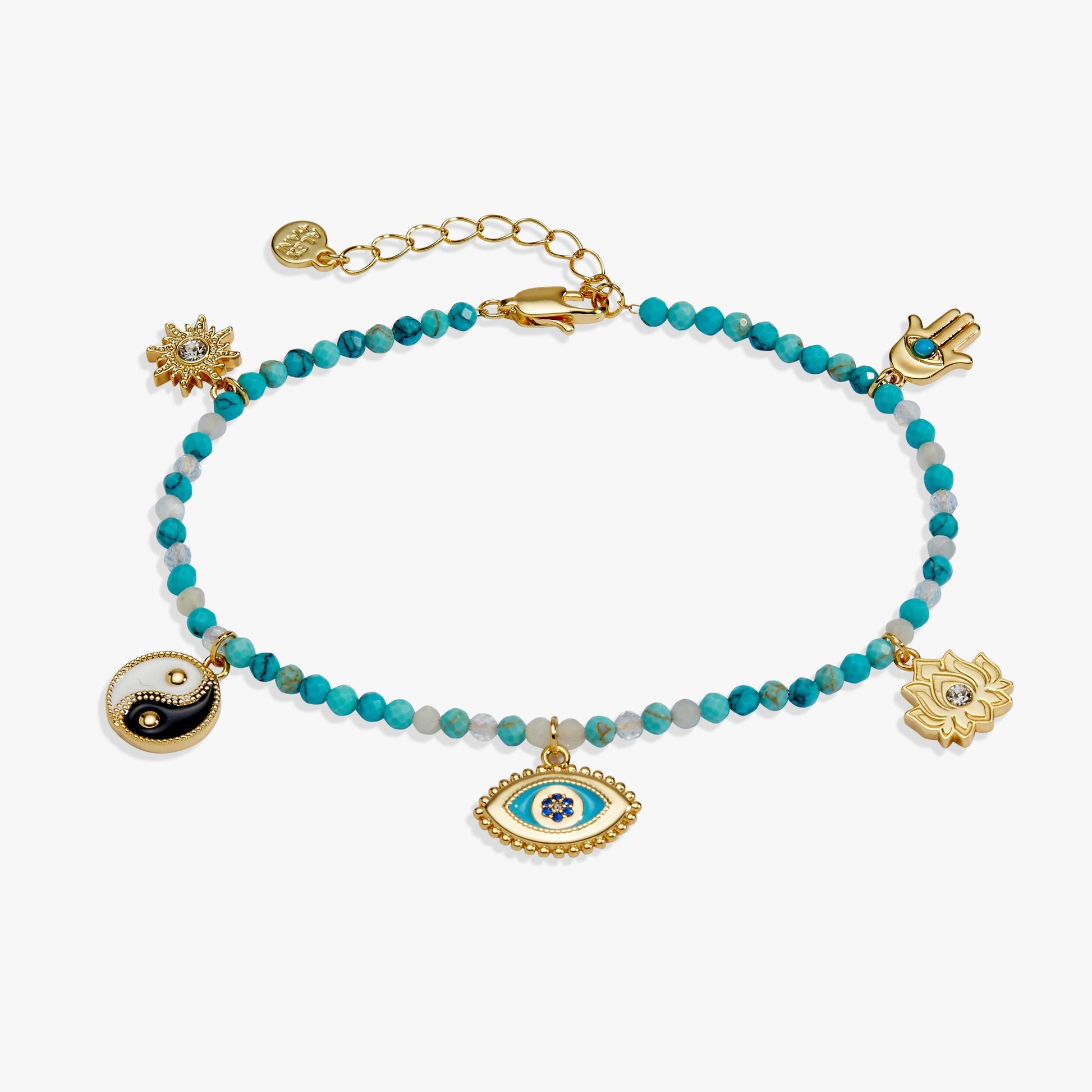 Healing Stone Charm Anklet Gold