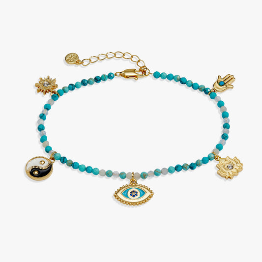Healing Stone Charm Anklet Gold