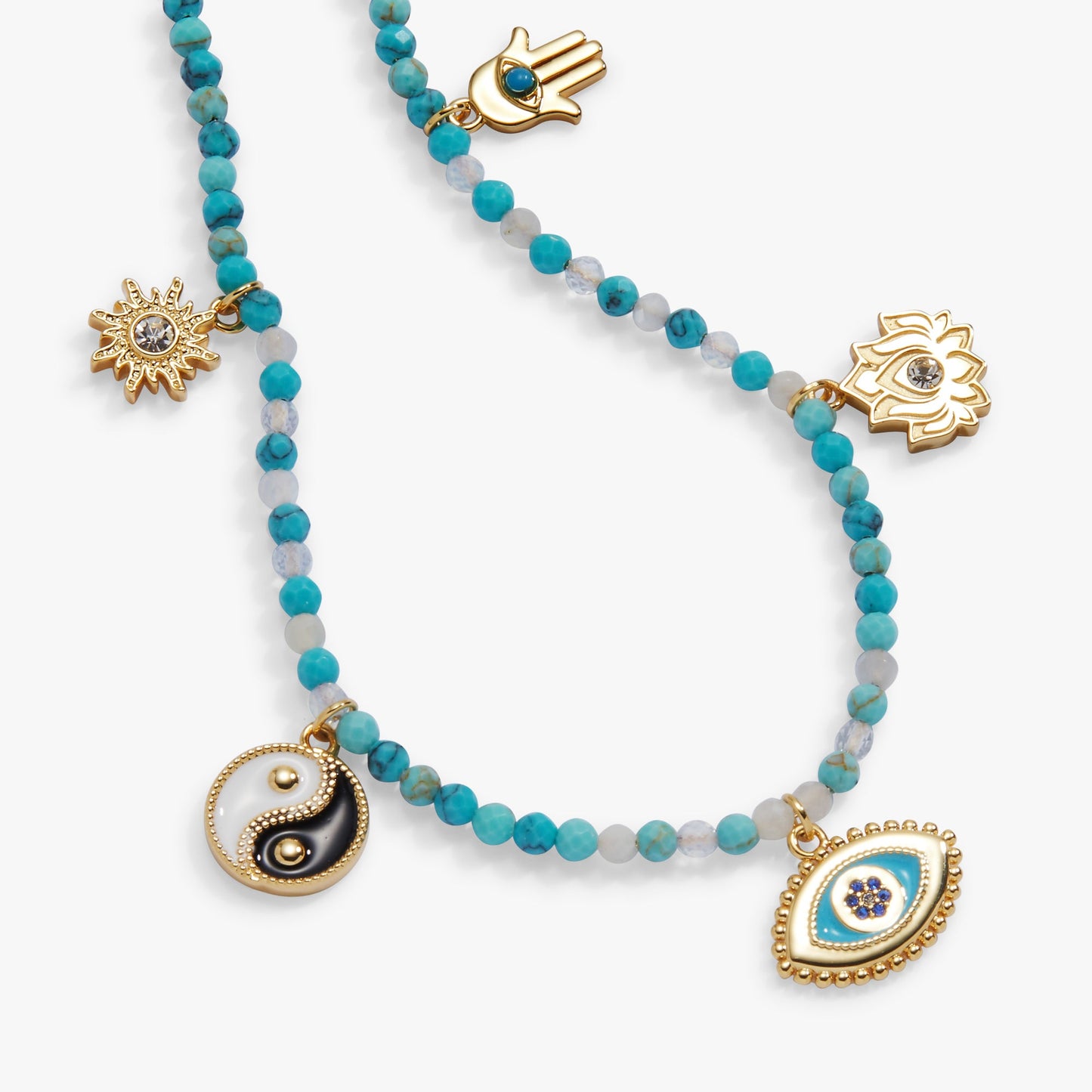 Healing Stone Charm Anklet Gold