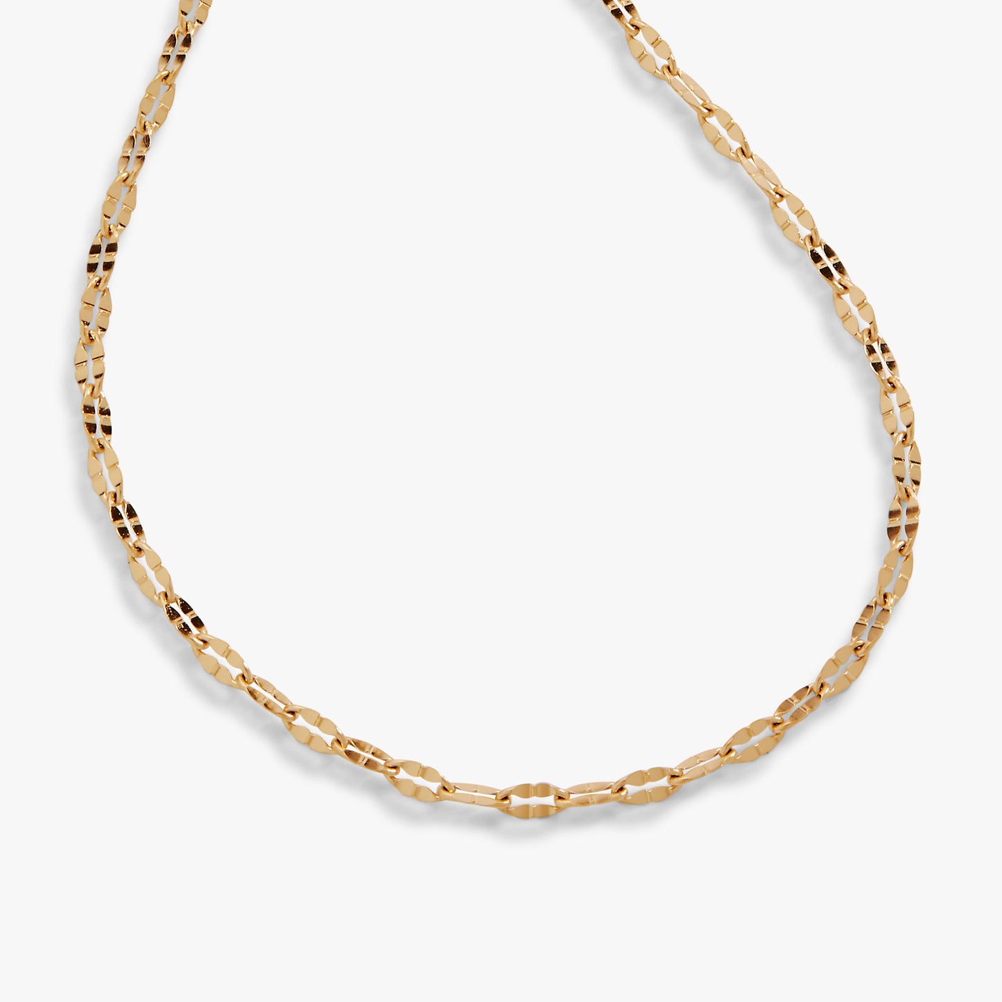 Multi Faceted Chain Anklet Stainless Steel Gold