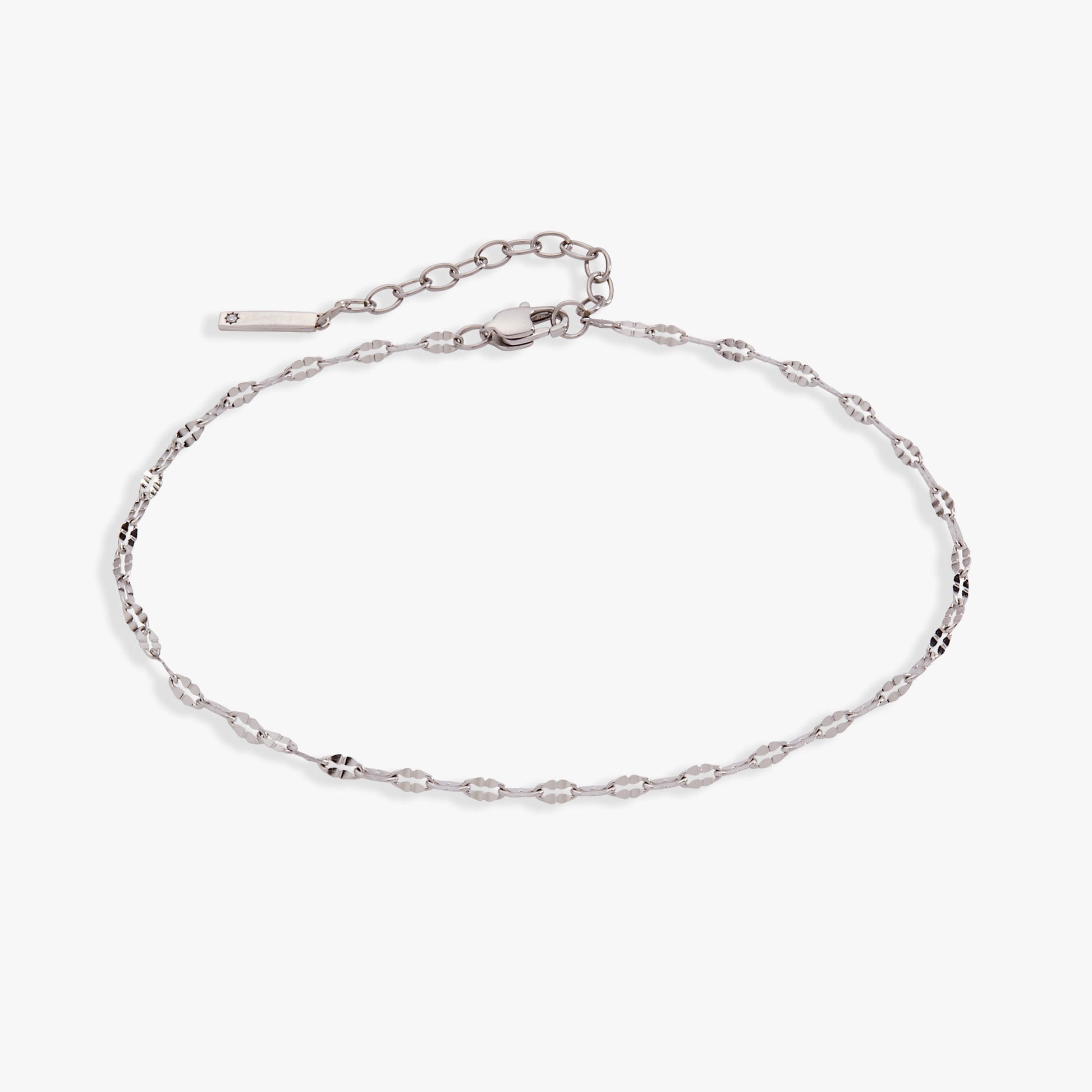 Multi Faceted Chain Anklet Stainless Steel Gold