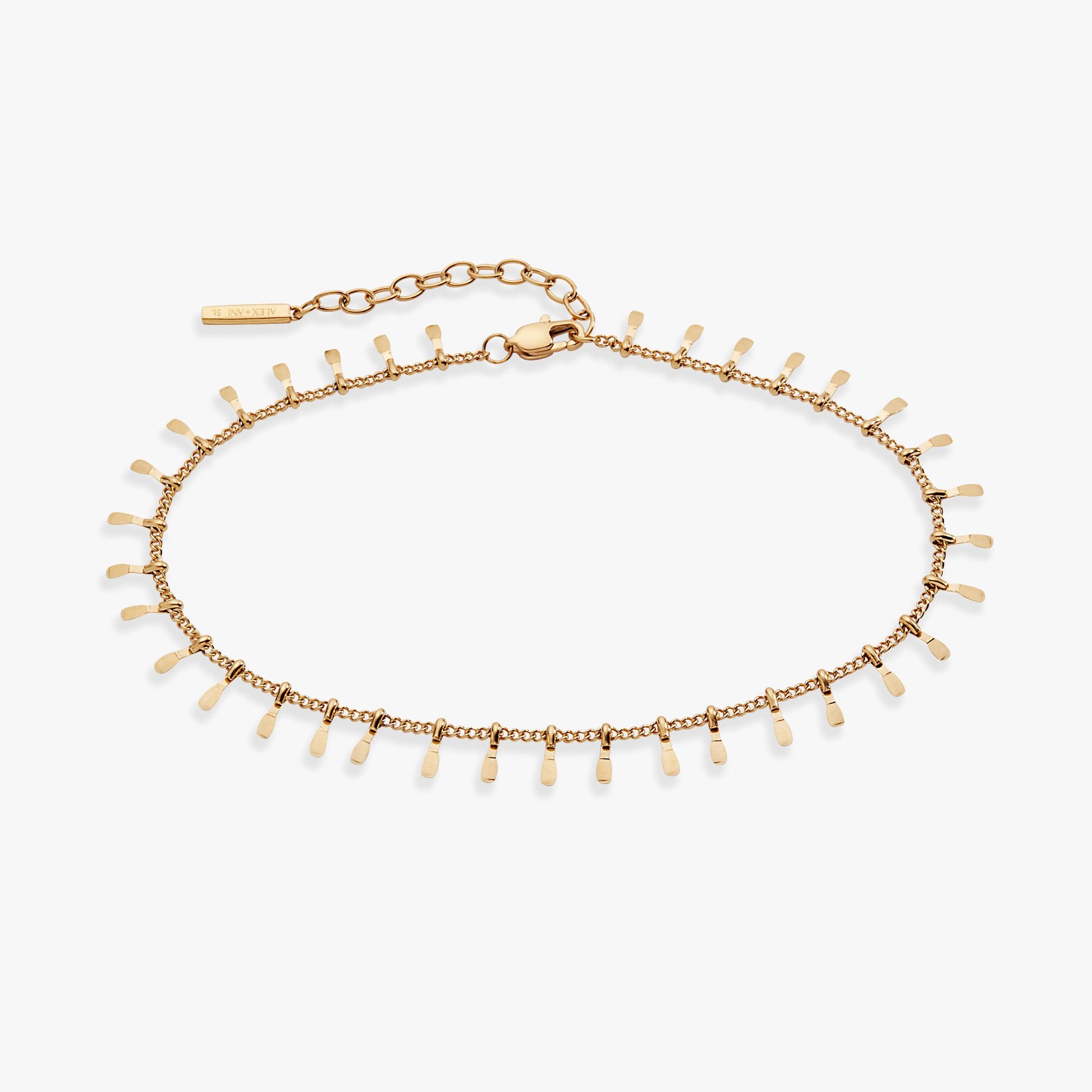 Paddle Tassel Chain Anklet Stainless Steel Gold