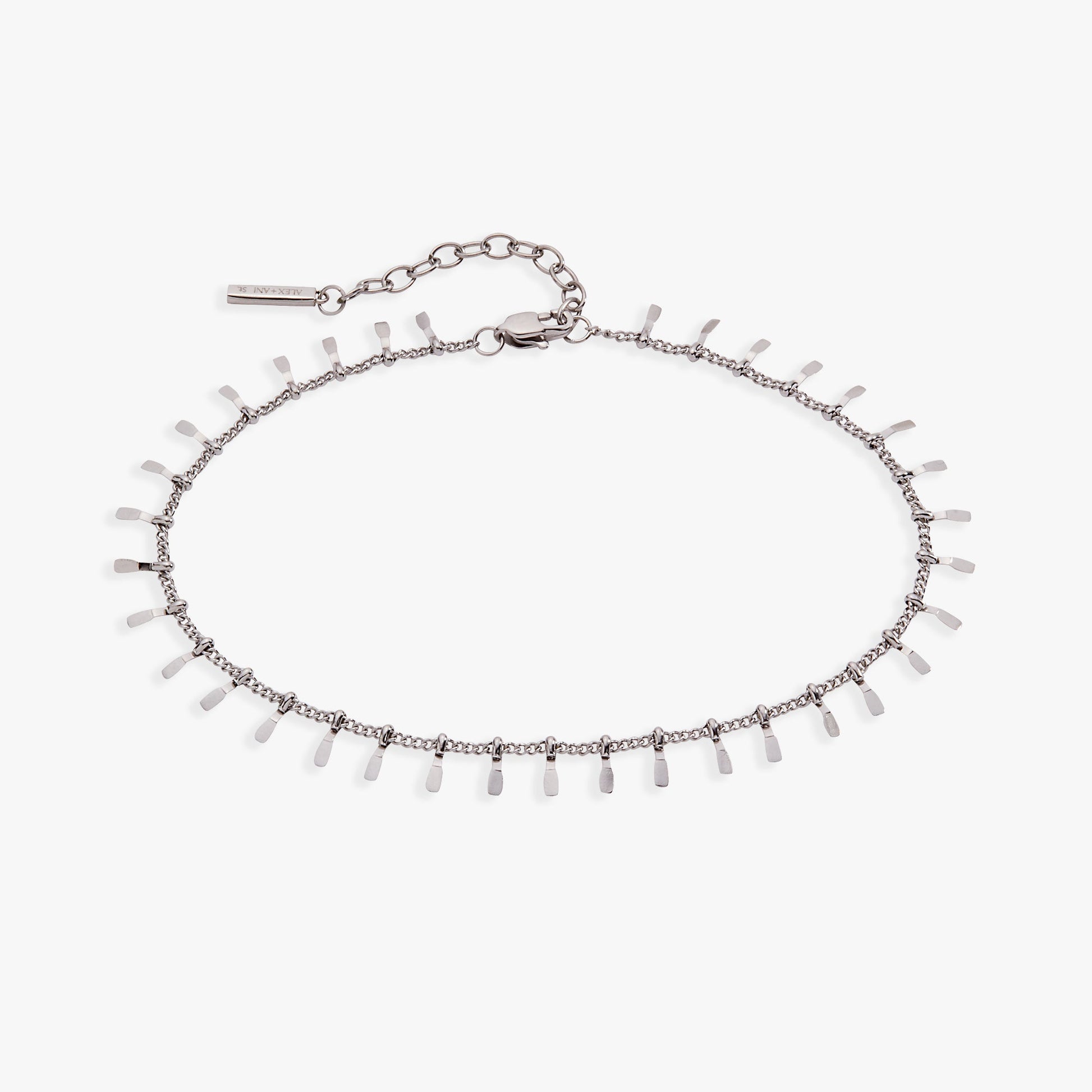 Paddle Tassel Chain Anklet Stainless Steel Gold
