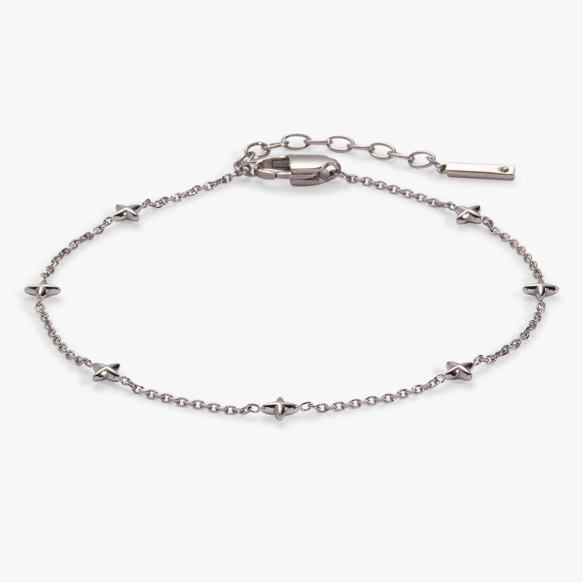 Logo Star Chain Anklet Stainless Steel Silver