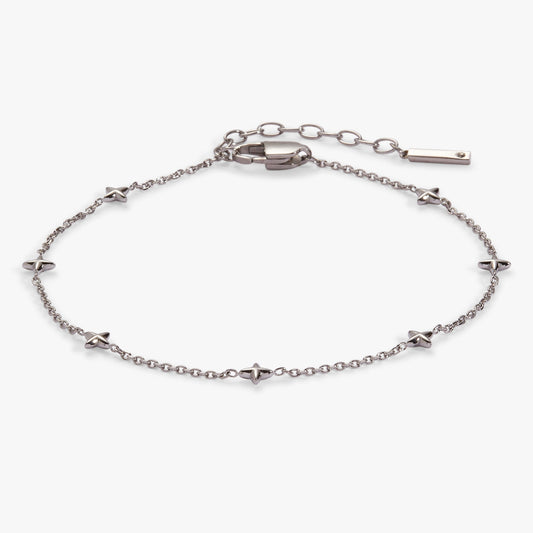 Logo Star Chain Anklet Stainless Steel Silver