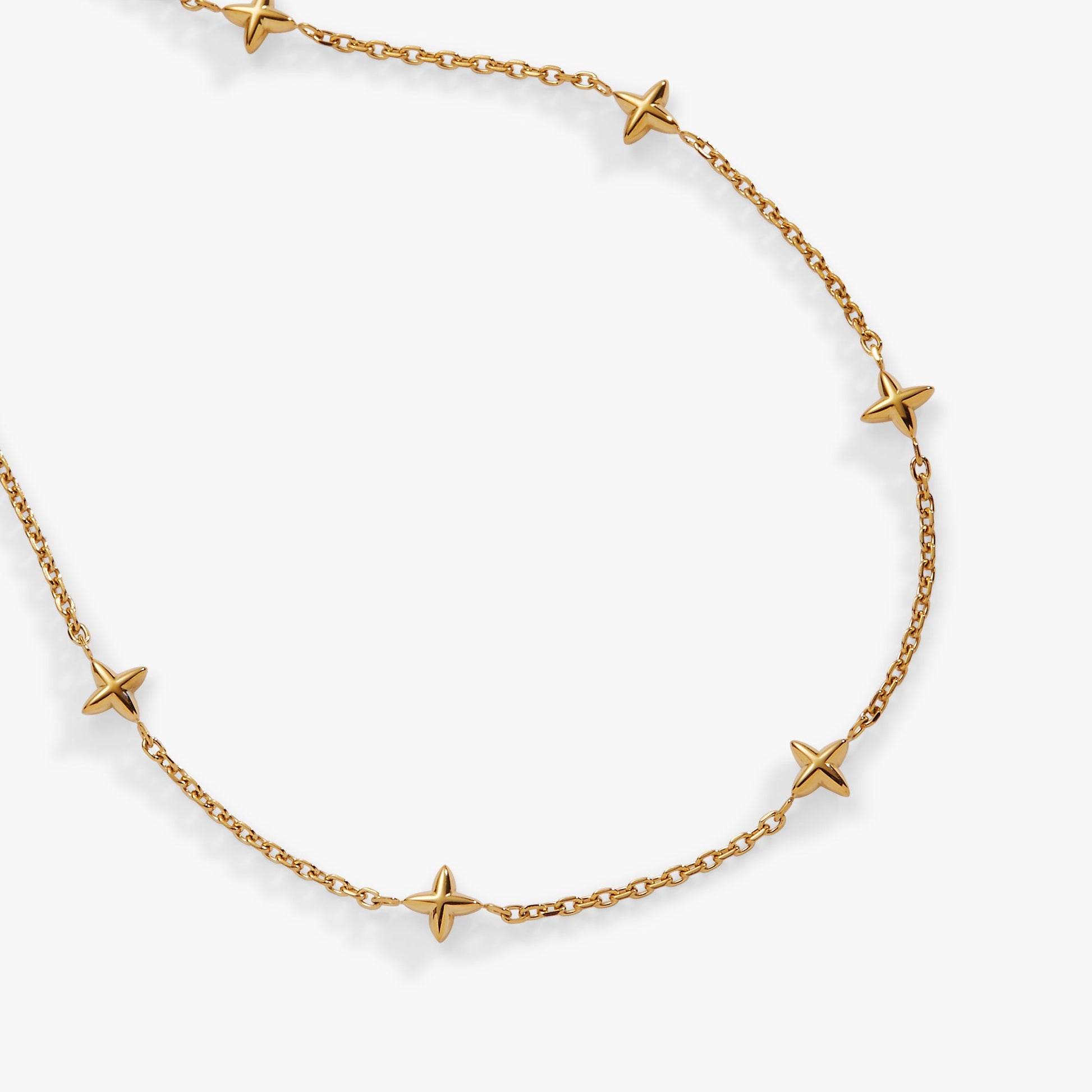 Logo Star Chain Anklet Stainless Steel Silver