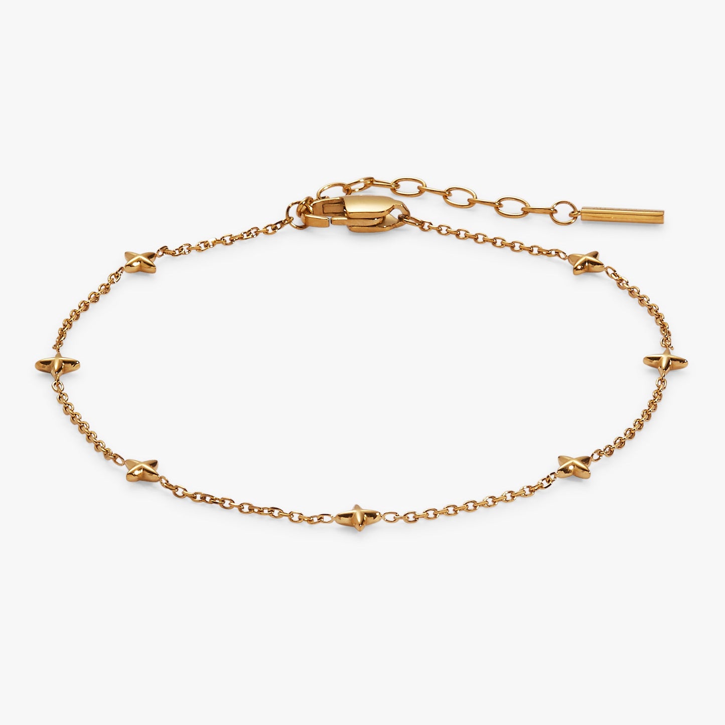 Logo Star Chain Anklet Stainless Steel Silver