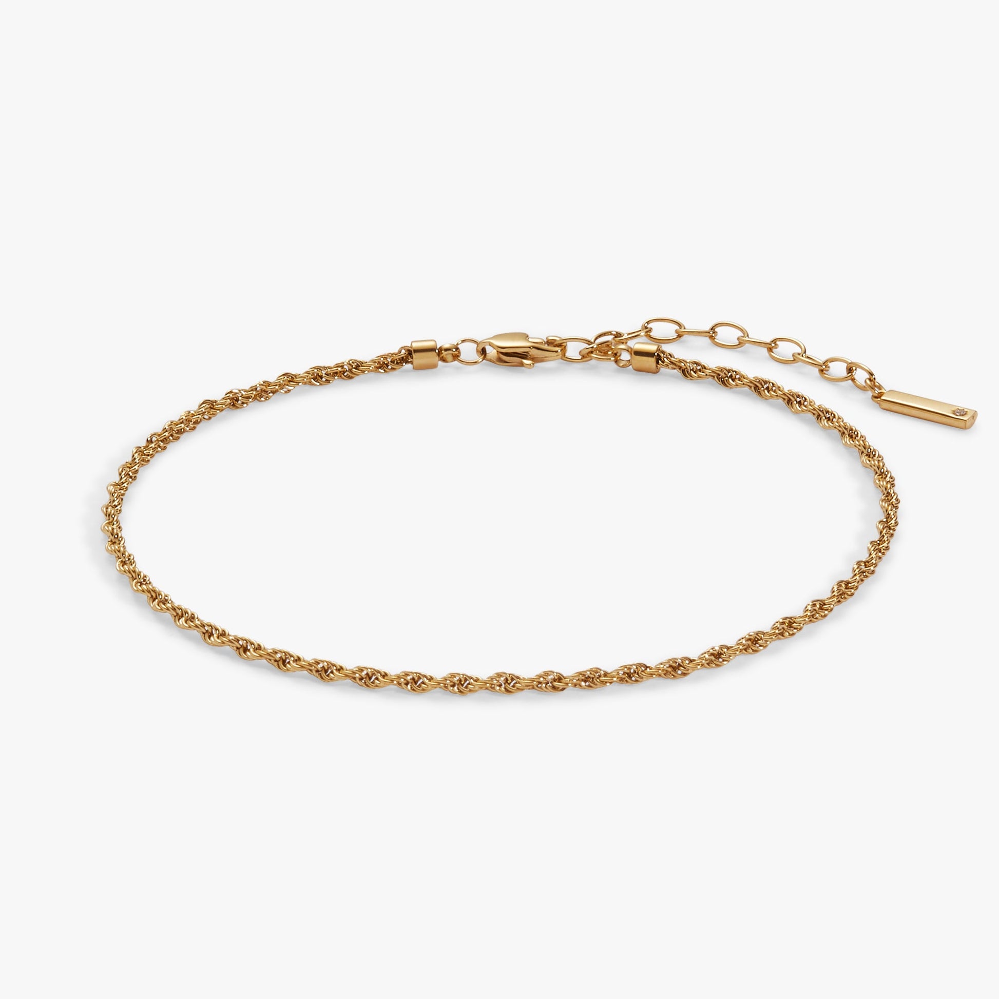 Mini Rope Chain Anklet Stainless Steel Gold
